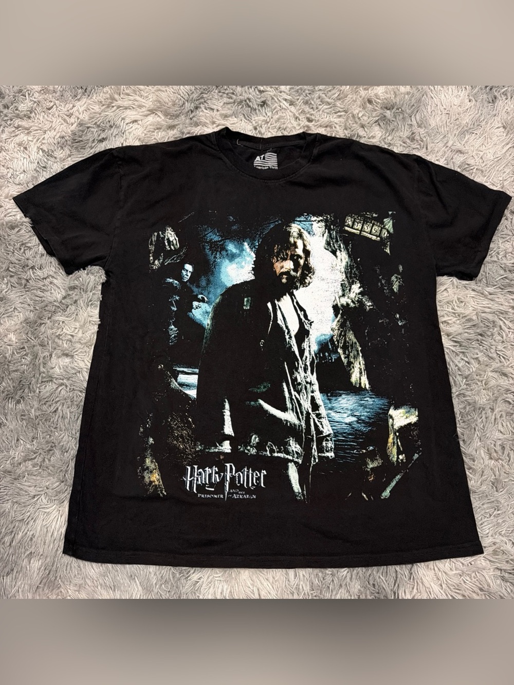 American Thrift Sirius Black Harry Potter Men's Black Cotton Graphic T-Shirt Med